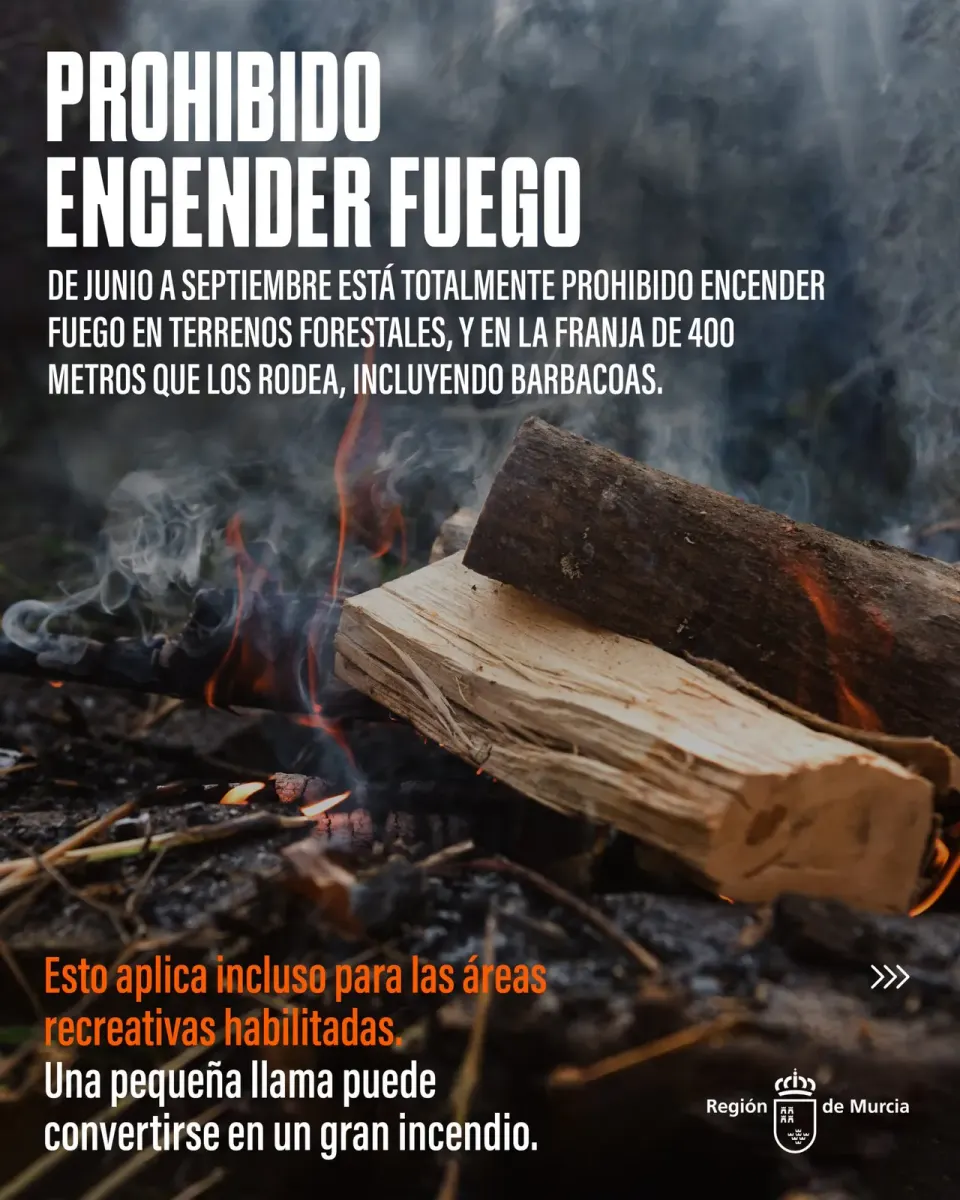campaña de prevención de incendios de la Región de Murcia 2026